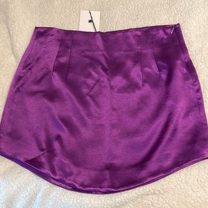 Purple satin skirt